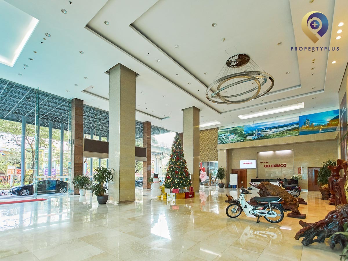Lobby area of Geleximco Building with modern interior design - hình ảnh từ Property Plus